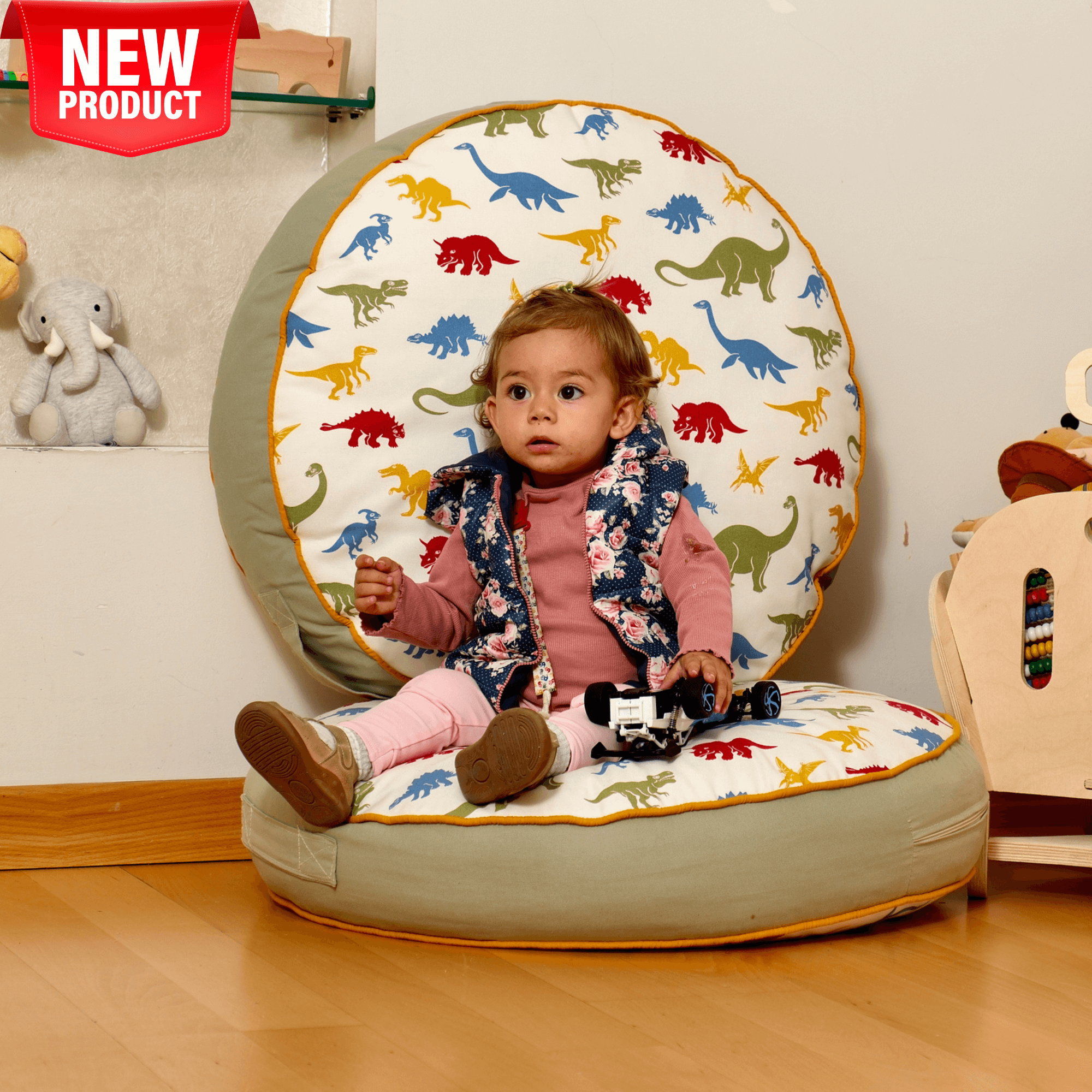 Side view showcasing the soft texture of Ultimate Comfort Kids Floor Pillow by Gobingya