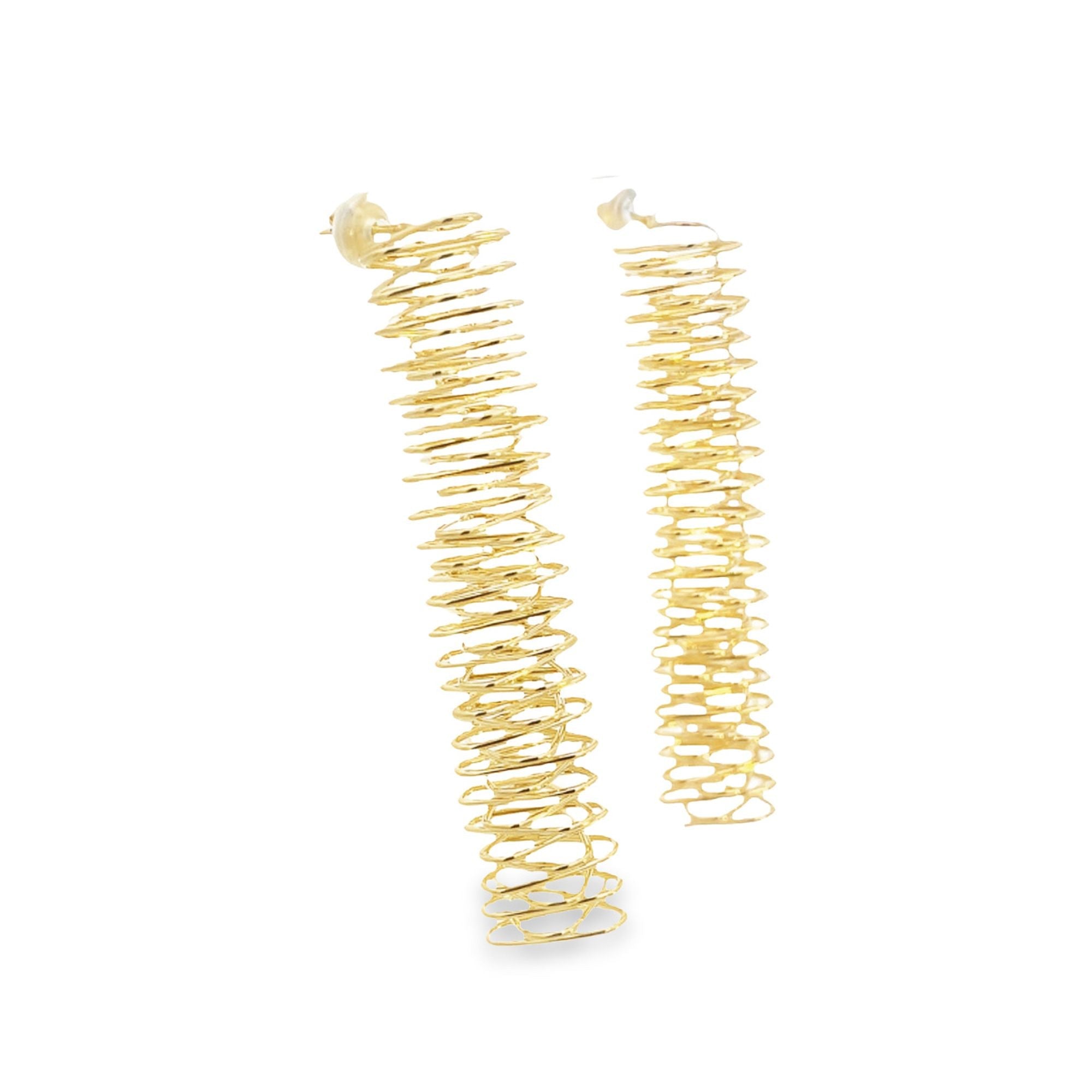 Elegant presentation of 18K Gold Filled Thick Spiral Earrings in a stylish setting
