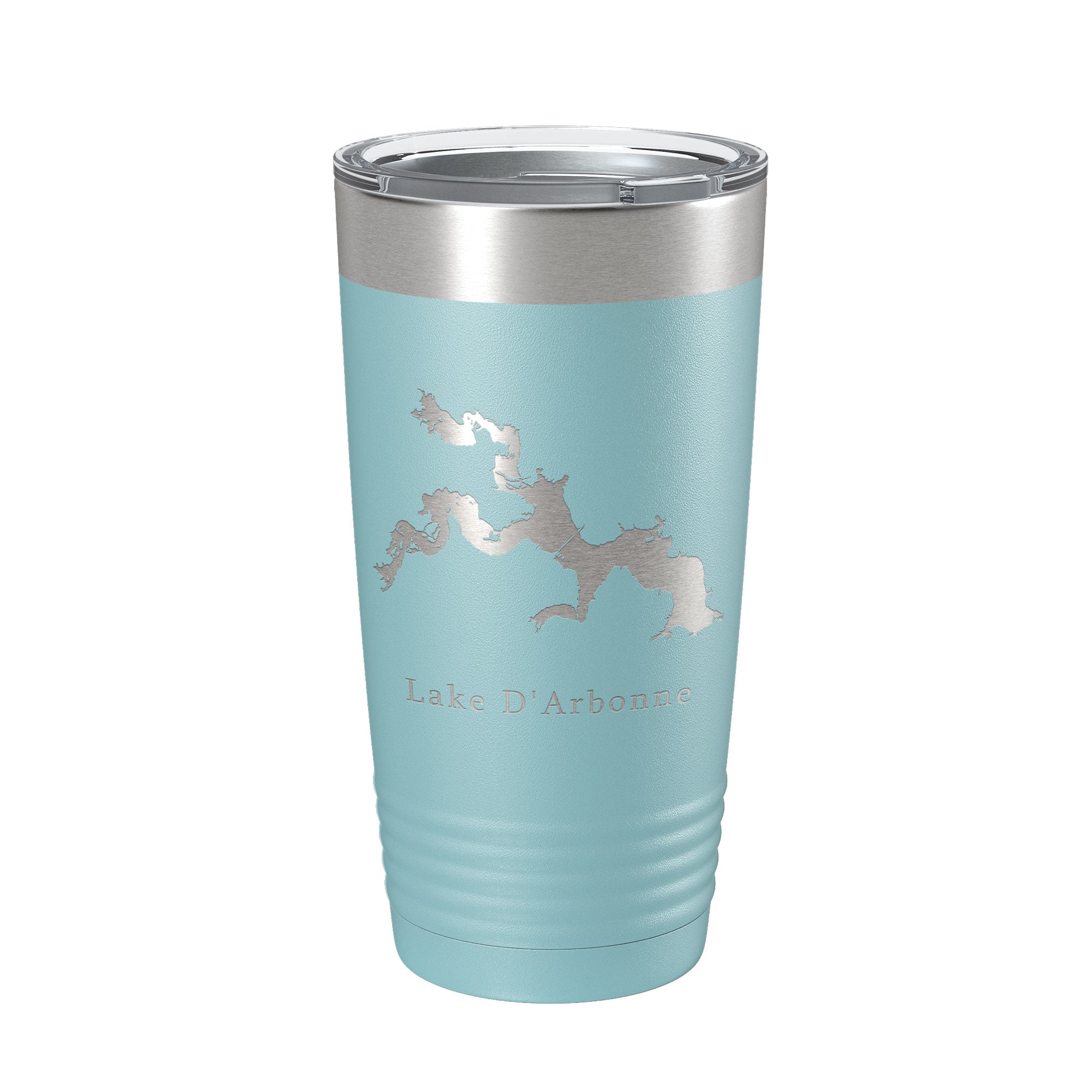 Lake D'Arbonne Map Insulated Tumbler next to a coffee cup