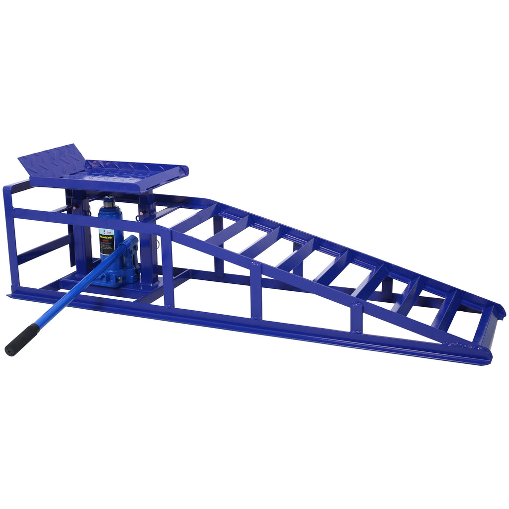 Side angle of heavy-duty hydraulic car ramps for trucks