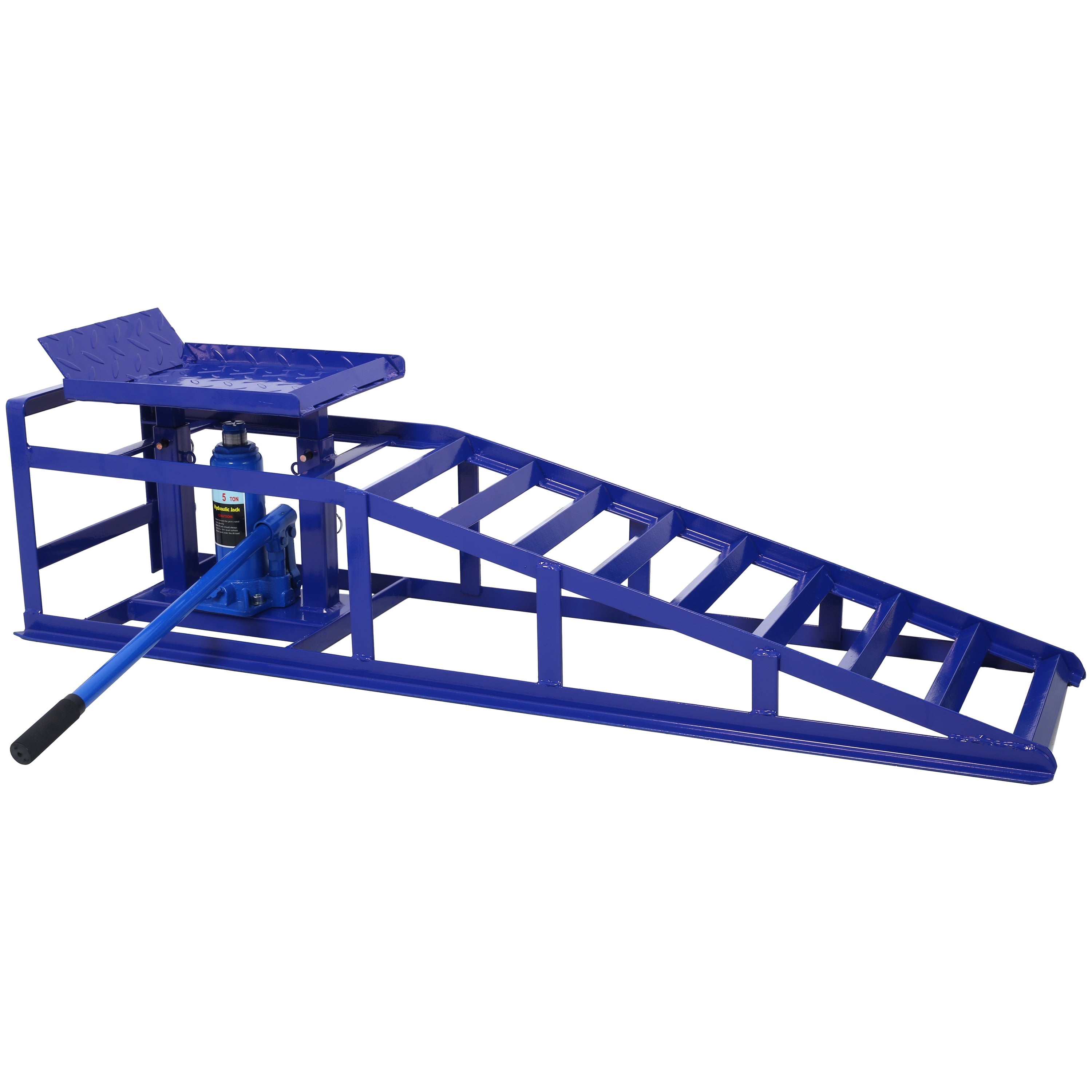 Side angle of heavy-duty hydraulic car ramps for trucks