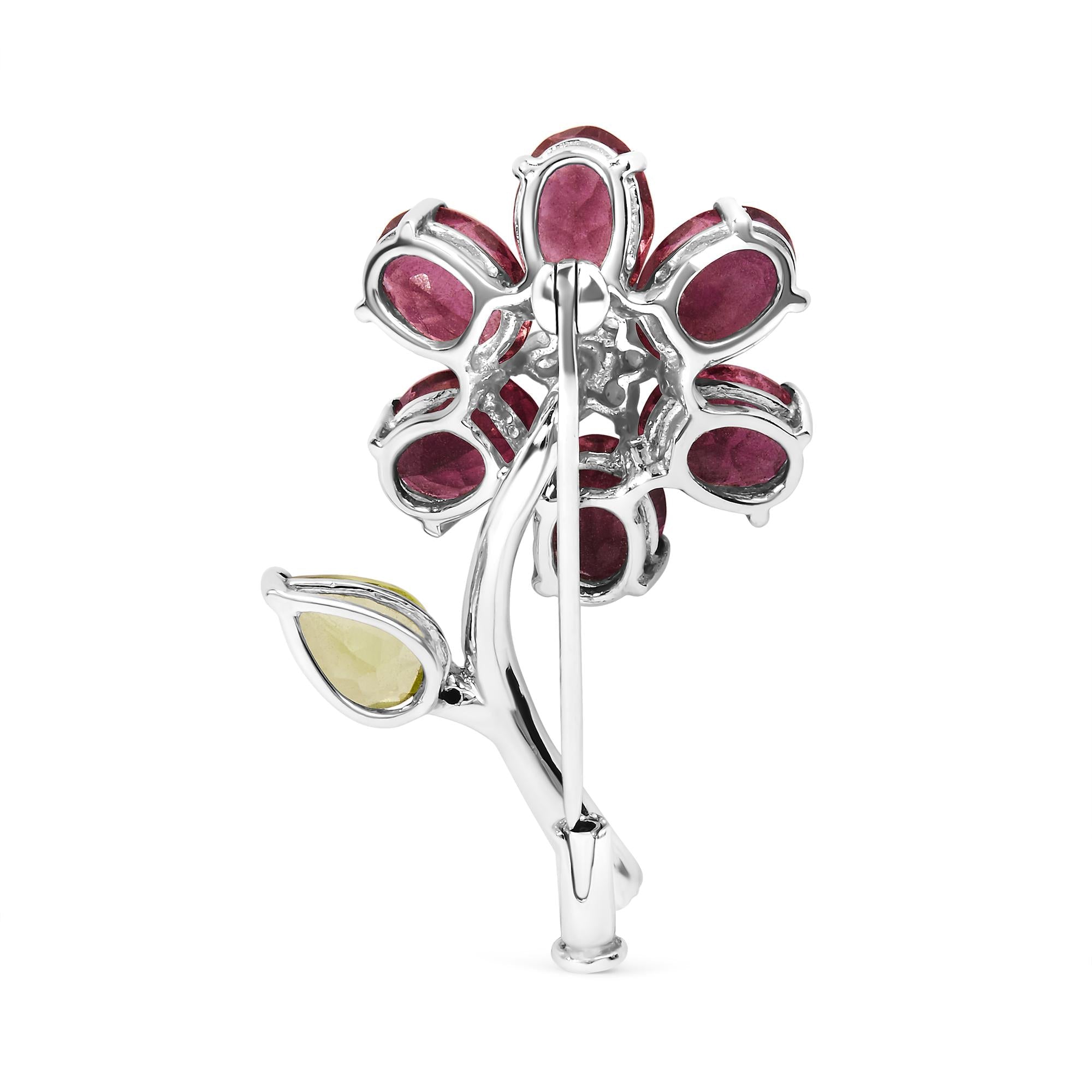 Side view showcasing the polished stem of the 18K White Gold Brooch