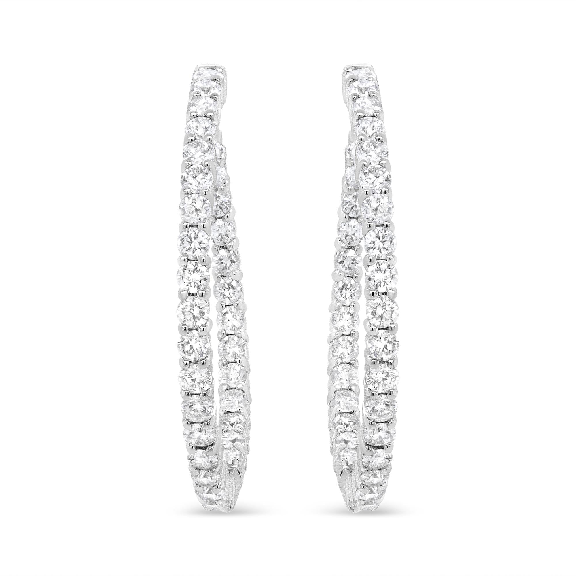 Side view showcasing the unique curve of 18K White Gold Earrings