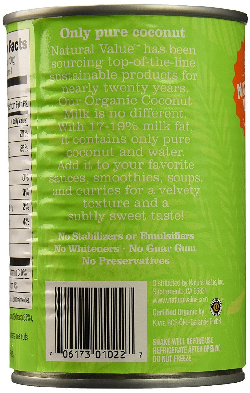 Natural Value Organic Coconut Milks (12x13.5Oz)