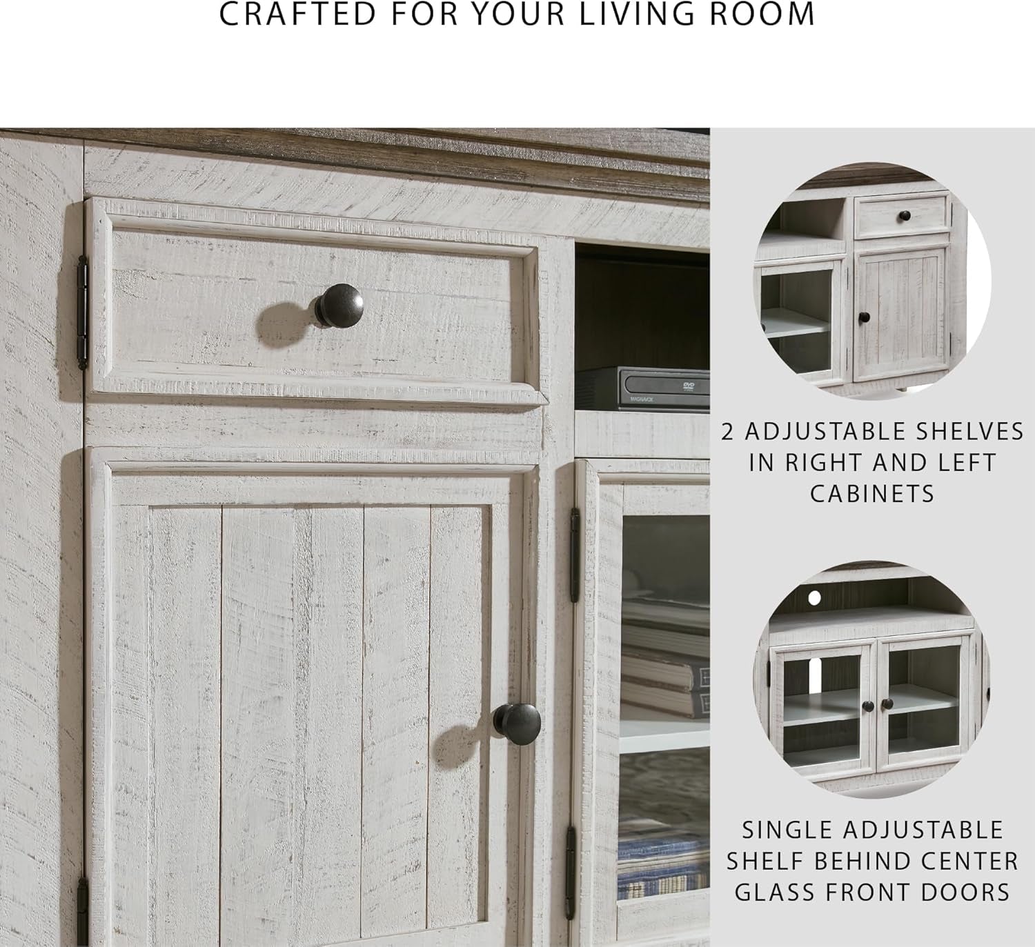 Farmhouse TV Stand Weathered Gray Seventy Two Inch Televisions