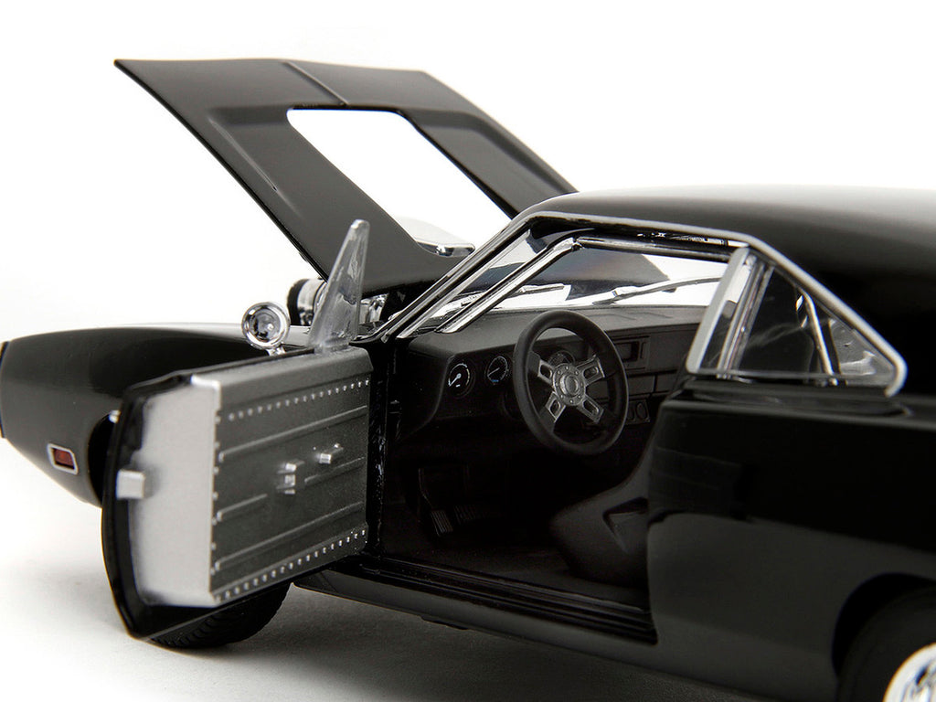 Side angle of Dom's Dodge Charger R/T 1/24 scale model showcasing details