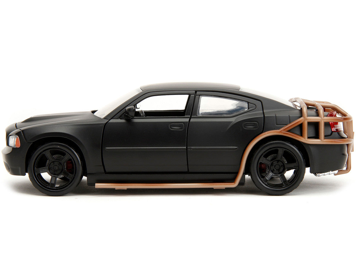 Front view of Fast & Furious 2006 Dodge Charger Diecast Model in Matt Black by Jada