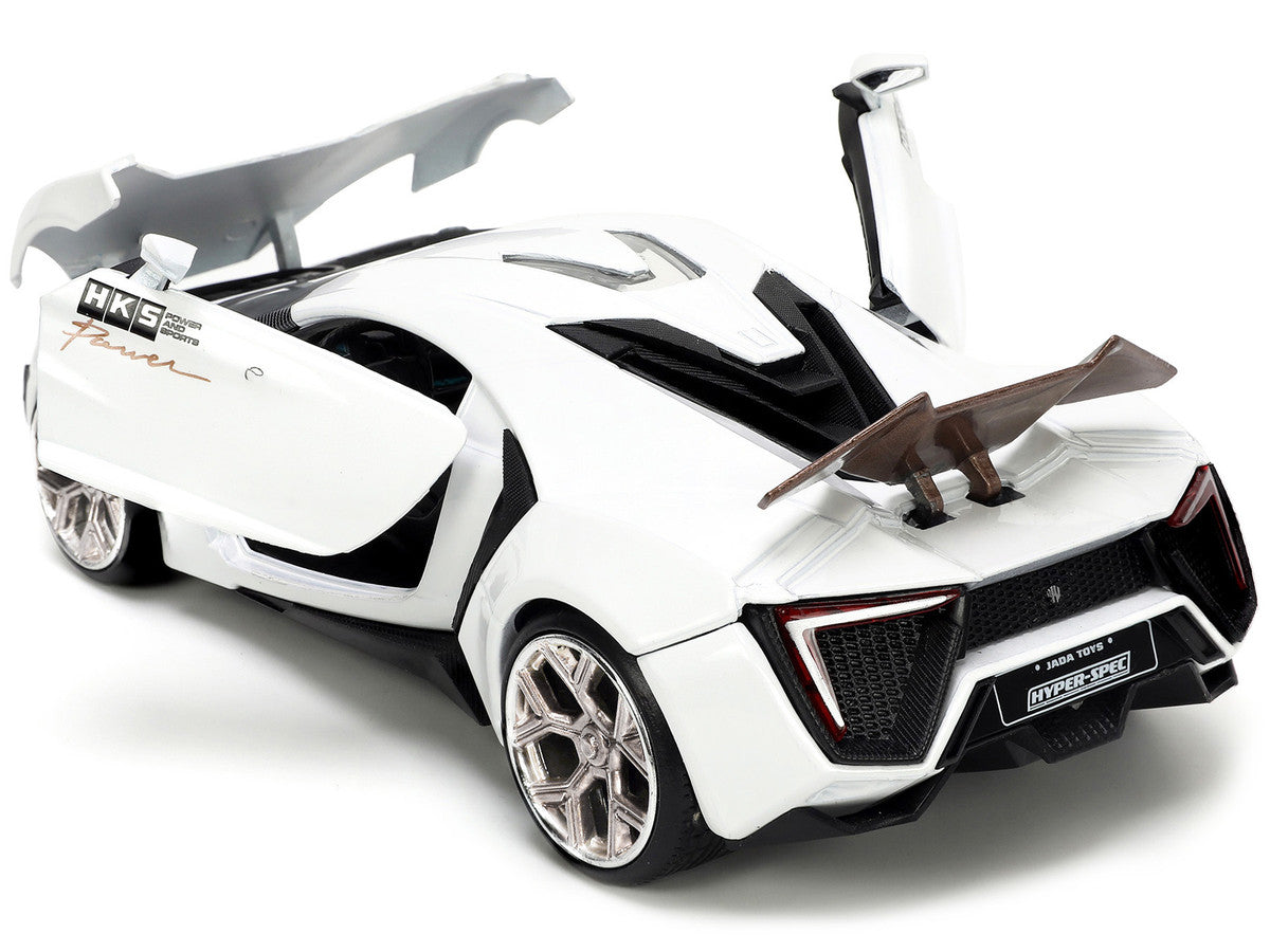 Rear view of Lykan Hypersport Diecast Model highlighting the bronze spoiler