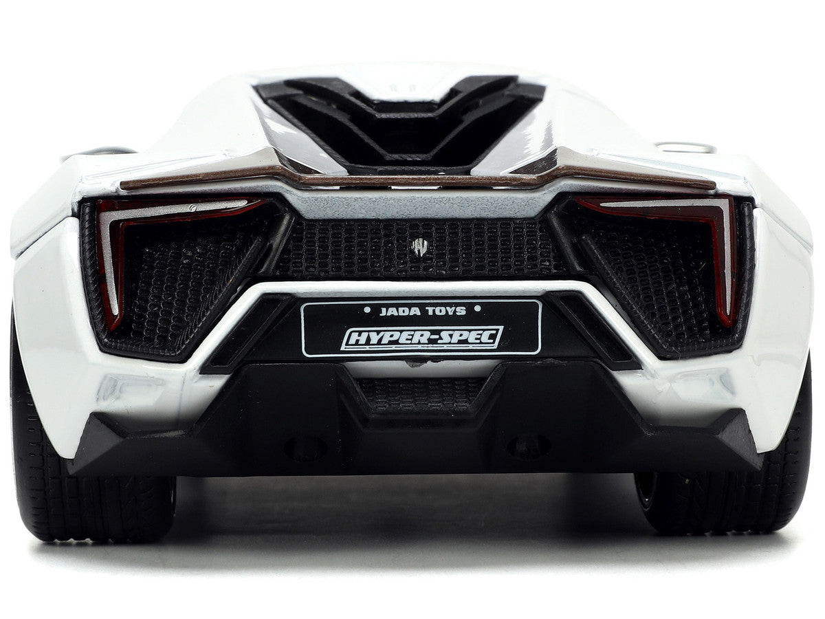 Side profile of Lykan Hypersport Diecast Model showcasing bronze spoiler