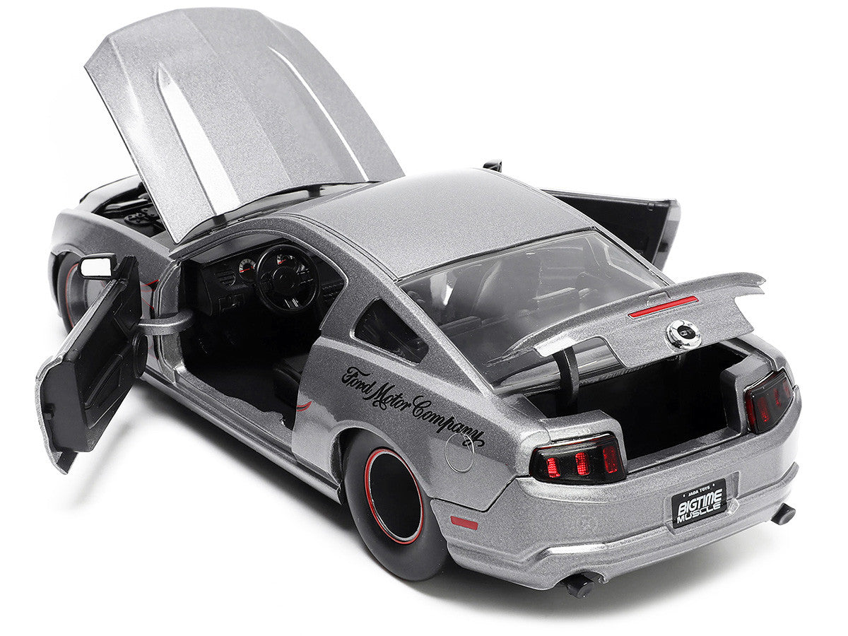 Front view of 2010 Ford Mustang GT Diecast Model Car with Flames by Jada