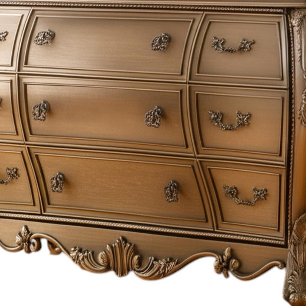 Close-up of the cabinet storage in 23-Inch Brown Solid Wood Combo Dresser
