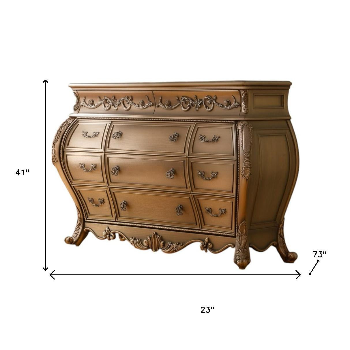 Detailed craftsmanship of the 23-Inch Brown Solid Wood Combo Dresser by Homeroots