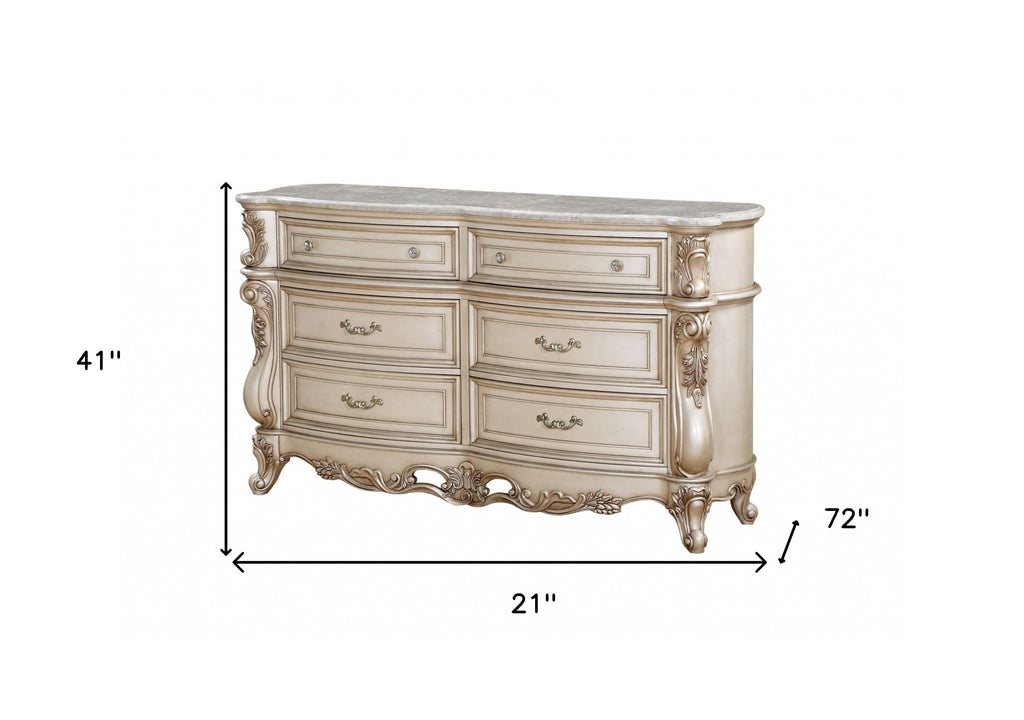Overall aesthetic of the 21-Inch Beige Solid Wood Double Dresser in a bedroom setting