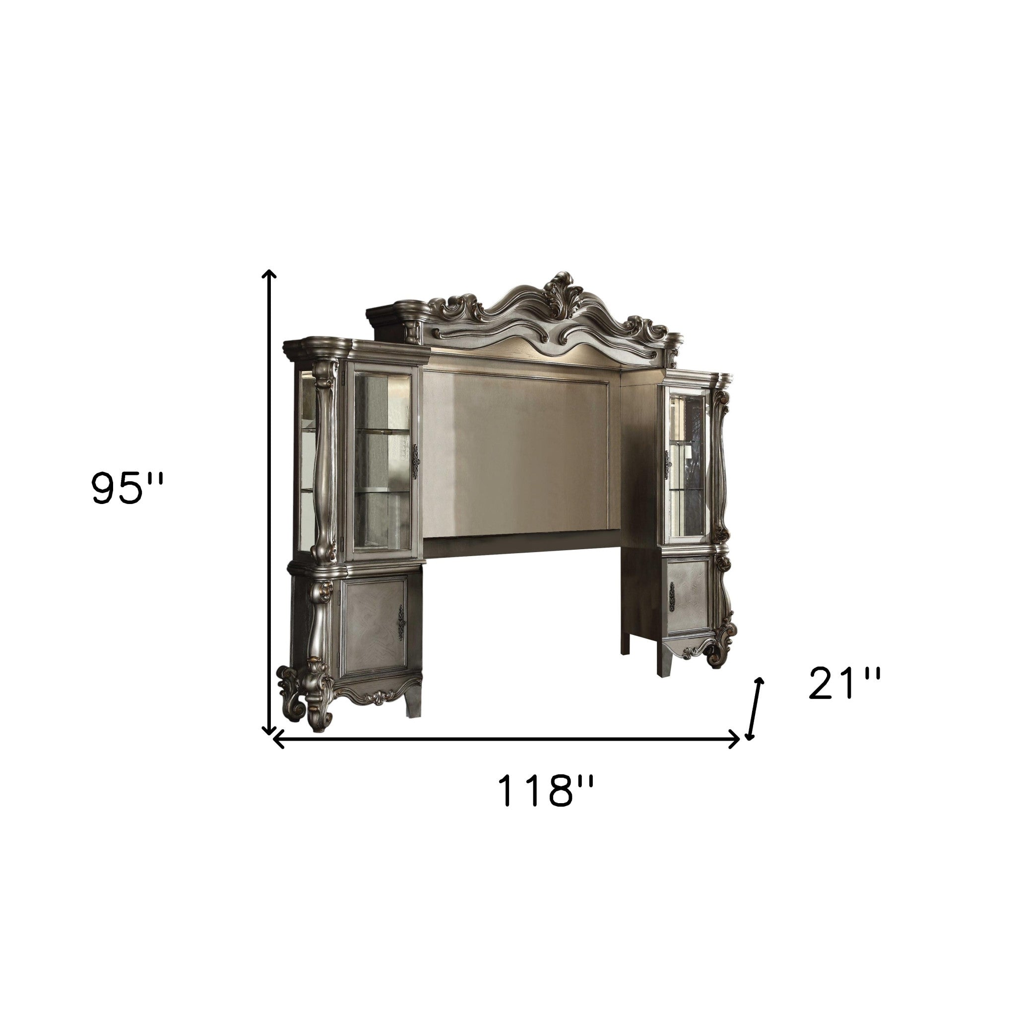 Close-up of the durable solid wood finish on the Floating Mount Entertainment Center