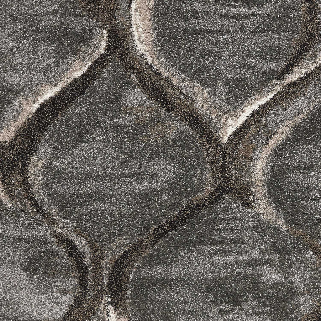 5' X 8' Charcoal And Light Gray Ogee Area Rug