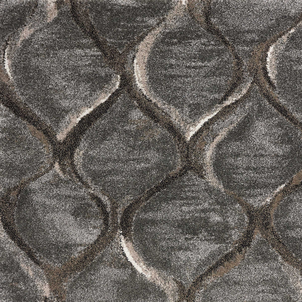 5' X 8' Charcoal And Light Gray Ogee Area Rug