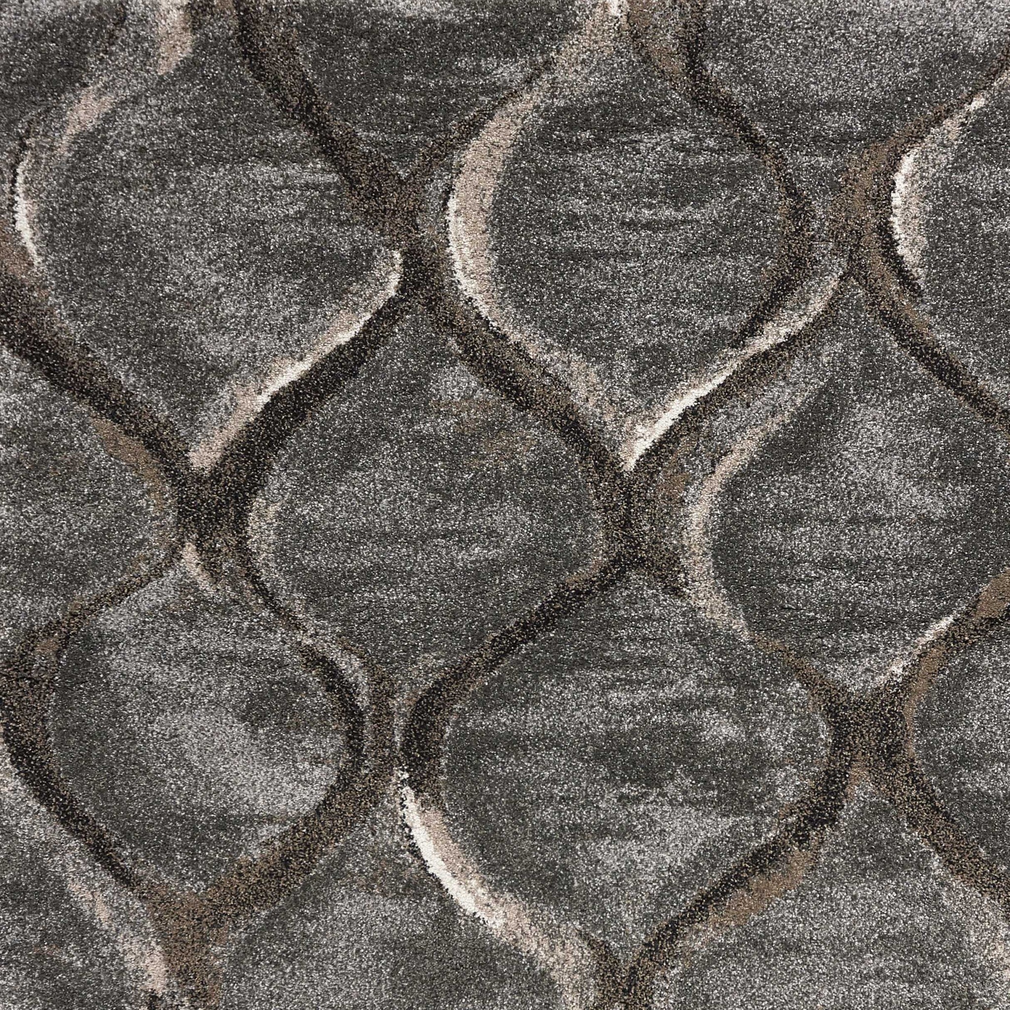 5' X 8' Charcoal And Light Gray Ogee Area Rug