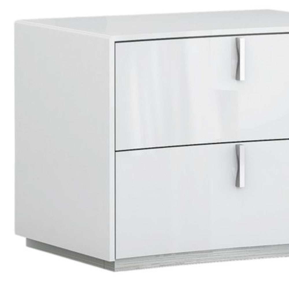 Modern 18" White Nightstand styled with decorative items