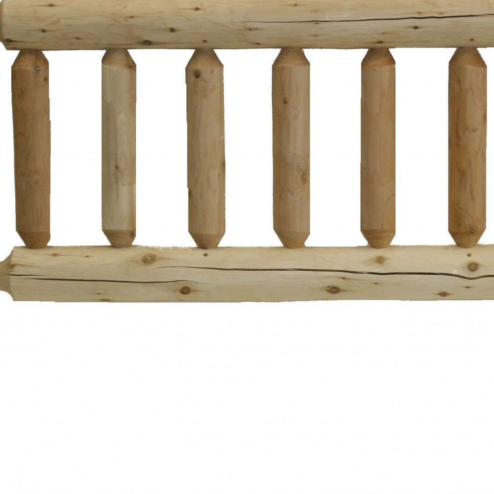 Natural Light Honey Finish Cedar Log Twin Headboard