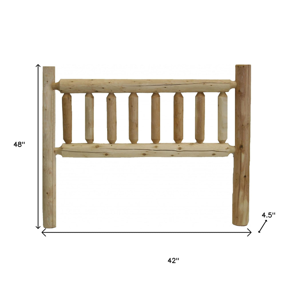 Natural Light Honey Finish Cedar Log Twin Headboard