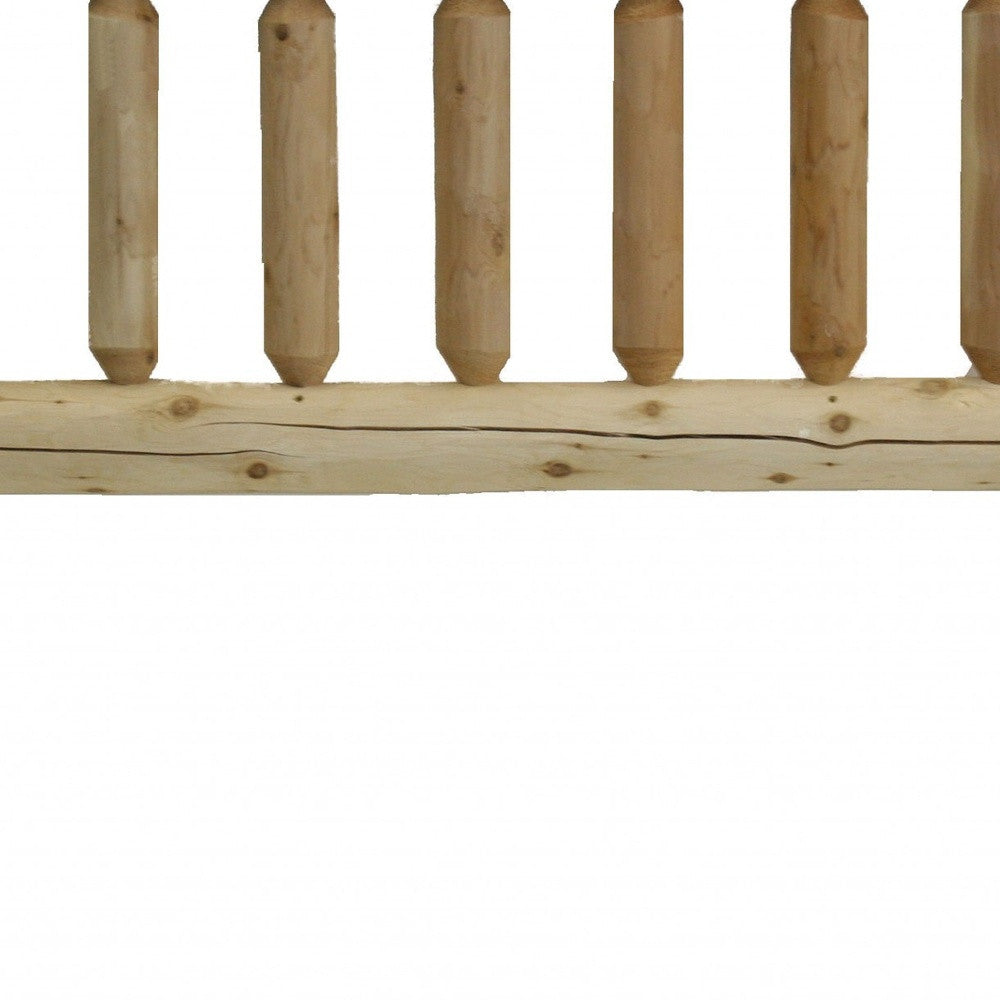 Lifestyle image of Rustic Cedar Log King Headboard enhancing bedroom decor