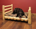 Side view of Cedar Log Replica Pet Bed by Homeroots in natural finish