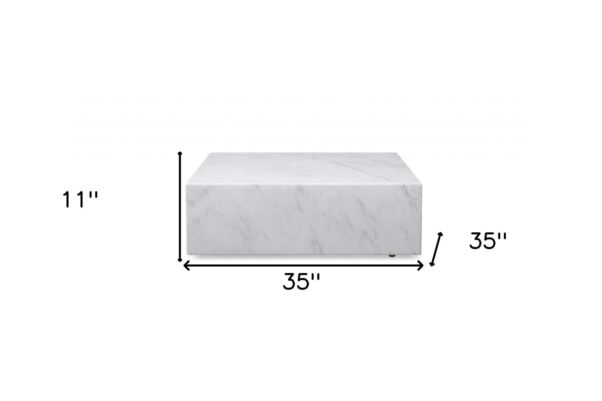 Sleek design of the 35" White Marble Square Coffee Table with decor