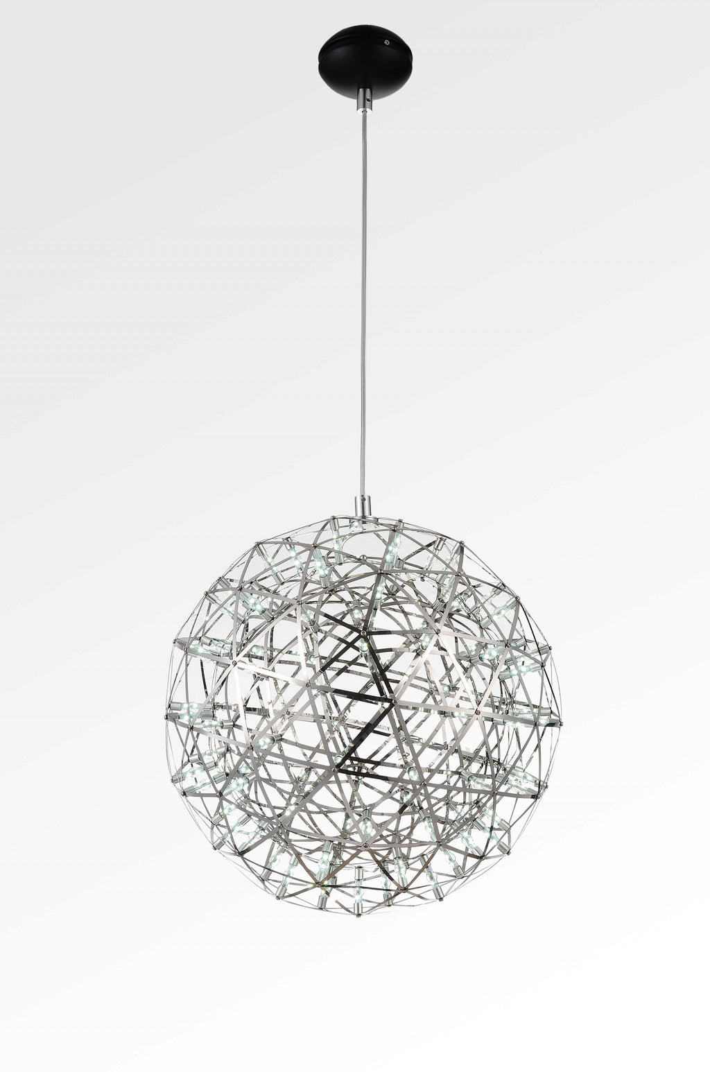 Overhead view of the 17" Stainless Steel Pendant Lamp in stylish decor
