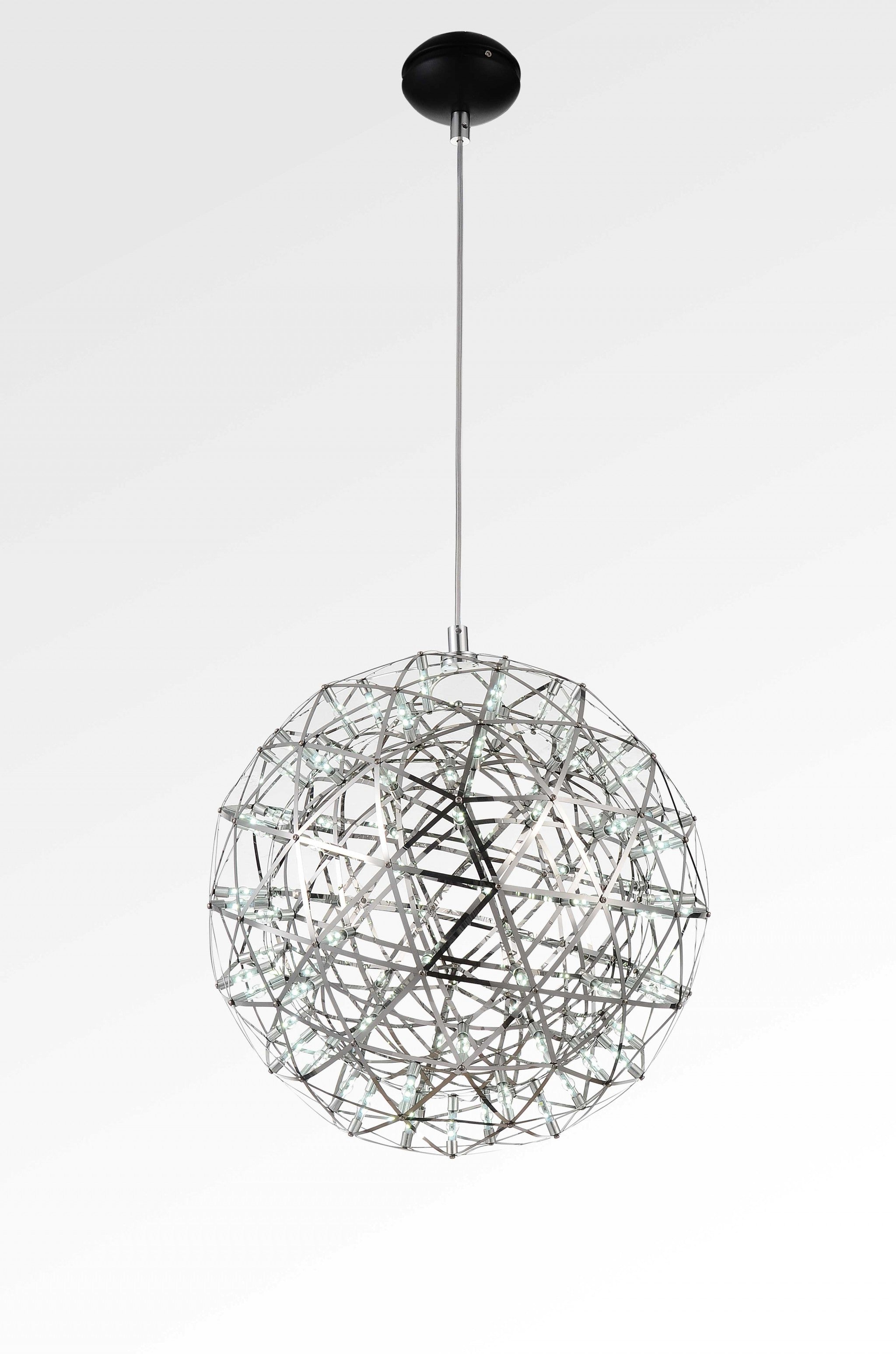 Overhead view of the 17" Stainless Steel Pendant Lamp in stylish decor