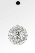 Elegant front view of 17" Stainless Steel Pendant Lamp by Homeroots