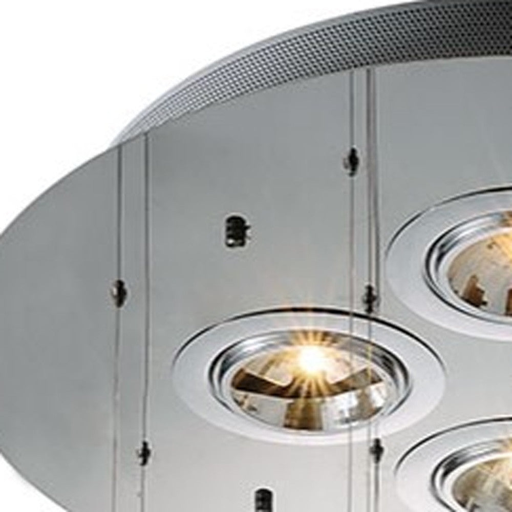 Close-up of glass details on Elegant Four-Light Chandelier by Homeroots