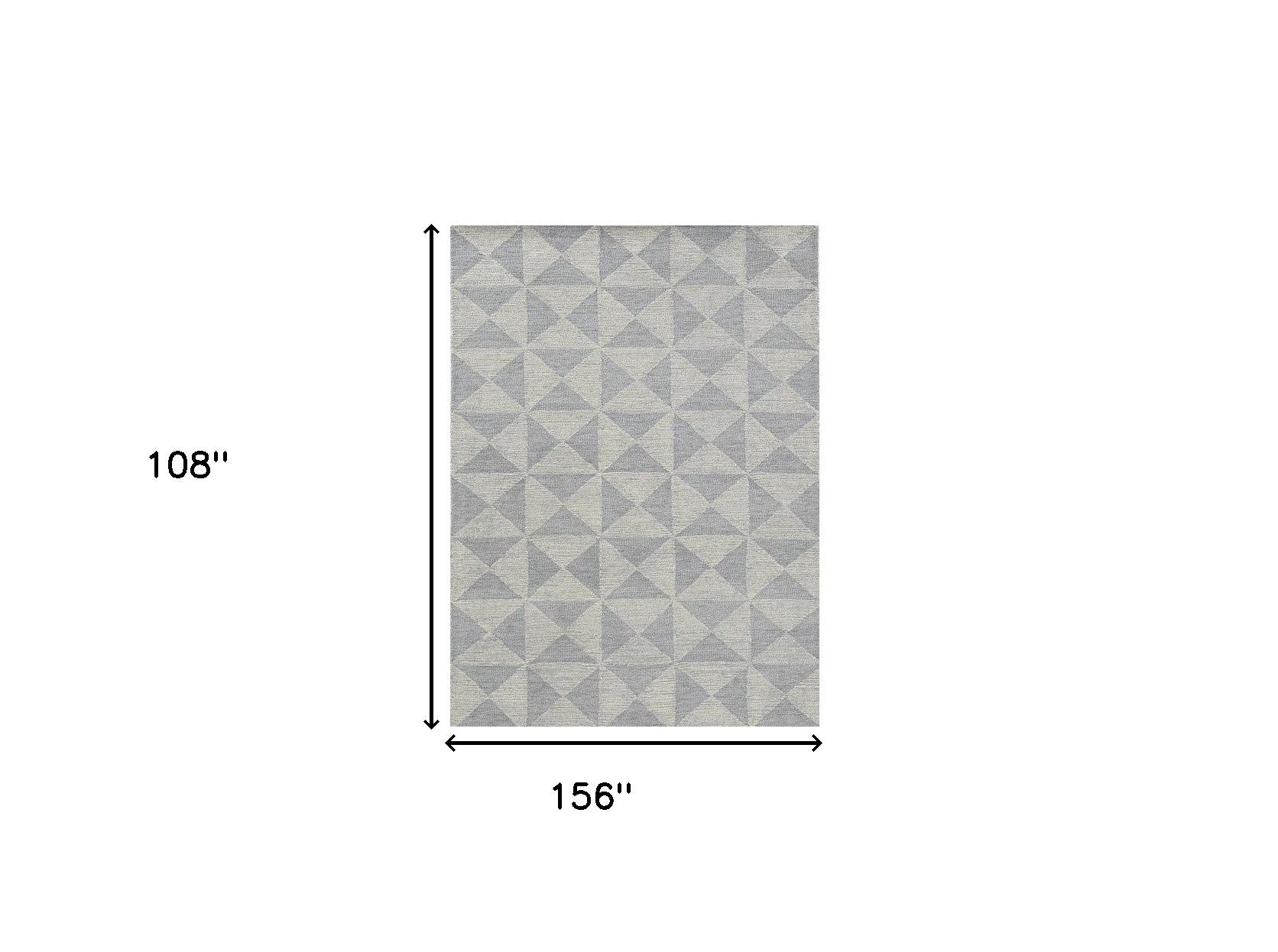 Lifestyle shot of 9' x 13' Gray Hand-Tufted Area Rug in a chic living room