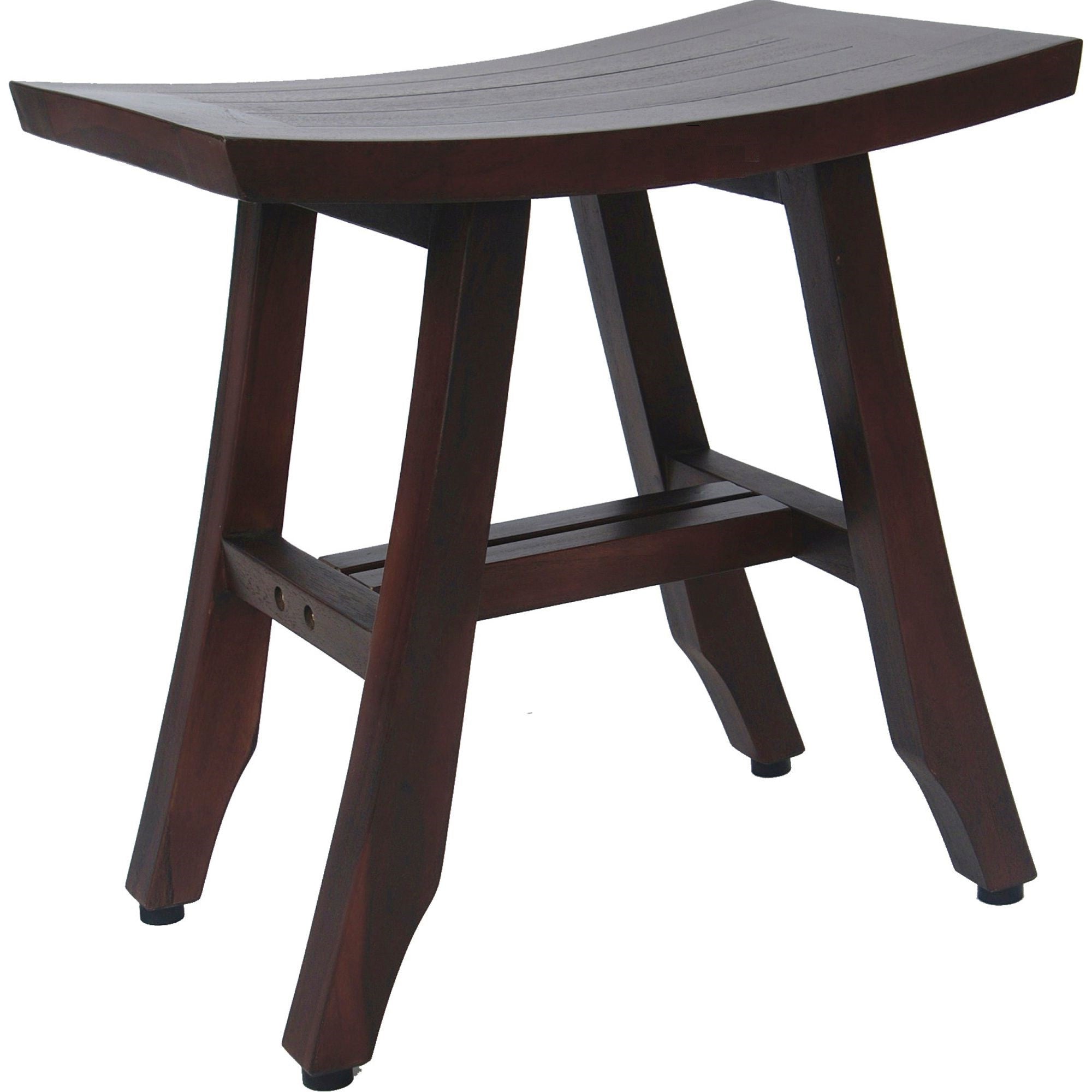 Spacious seating on 18-Inch Dark Brown Teak Shower Bench by Homeroots