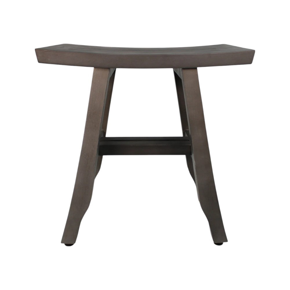 Elegant 18" Weathered Gray Teak Shower Bench in a modern bathroom setting