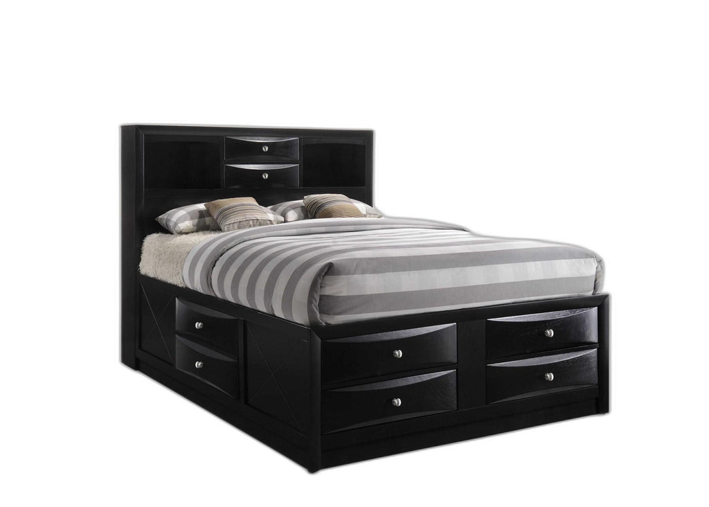 Top view of the spacious Elegant Black Wood King Bed Frame
