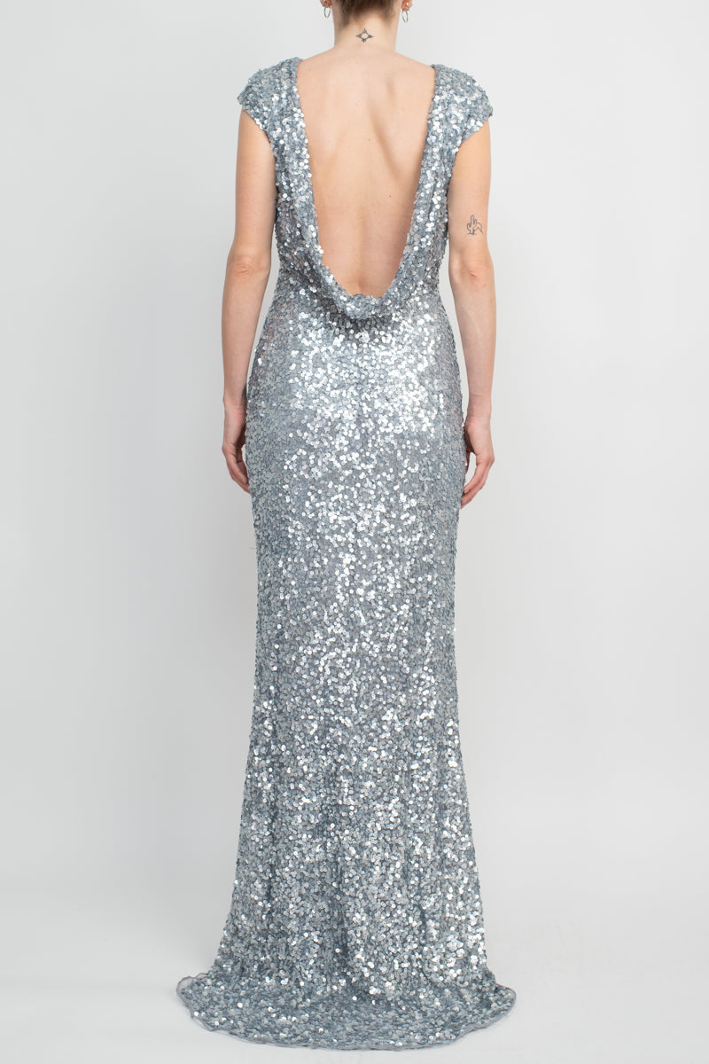 Side view highlighting the bodycon fit of Primavera Gown