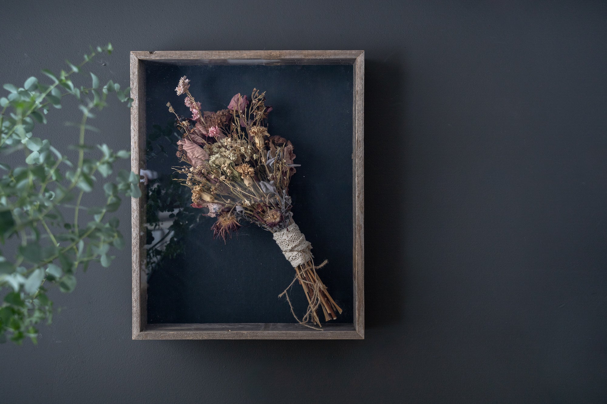 Side angle of Gray Solid Wood Picture Frame showcasing its elegant finish