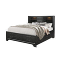 Front view of Luxurious Solid Wood King Bed with Eight Drawers by Homeroots