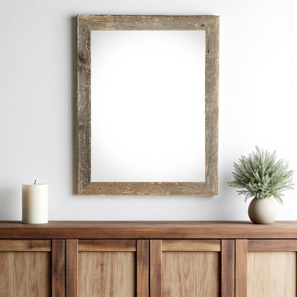 Versatile Gray Solid Wood Picture Frame in vertical orientation
