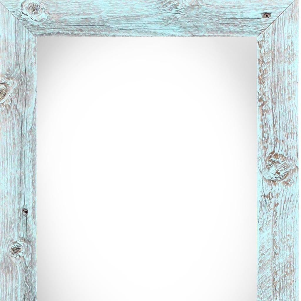 Back view of Blue Solid Wood Picture Frame with wall hanging feature