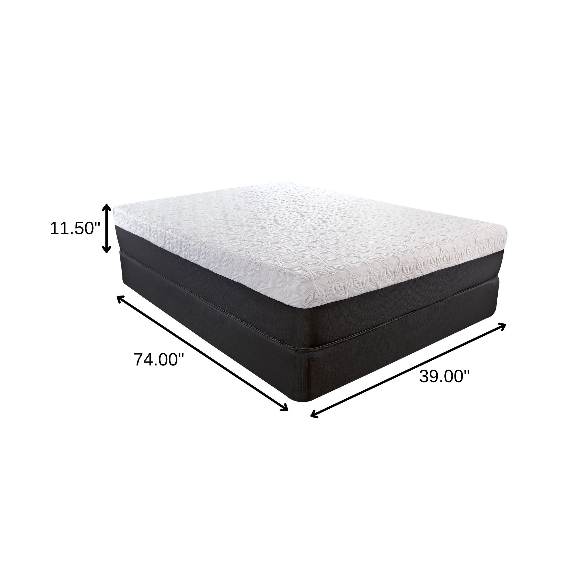 Elegant black color of 12" Copper Infused Gel Memory Foam Mattress by Homeroots