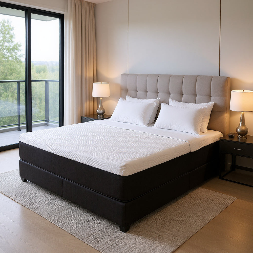 Back view of 13" Hybrid Pocket Coil Gel Memory Foam Mattress by Homeroots