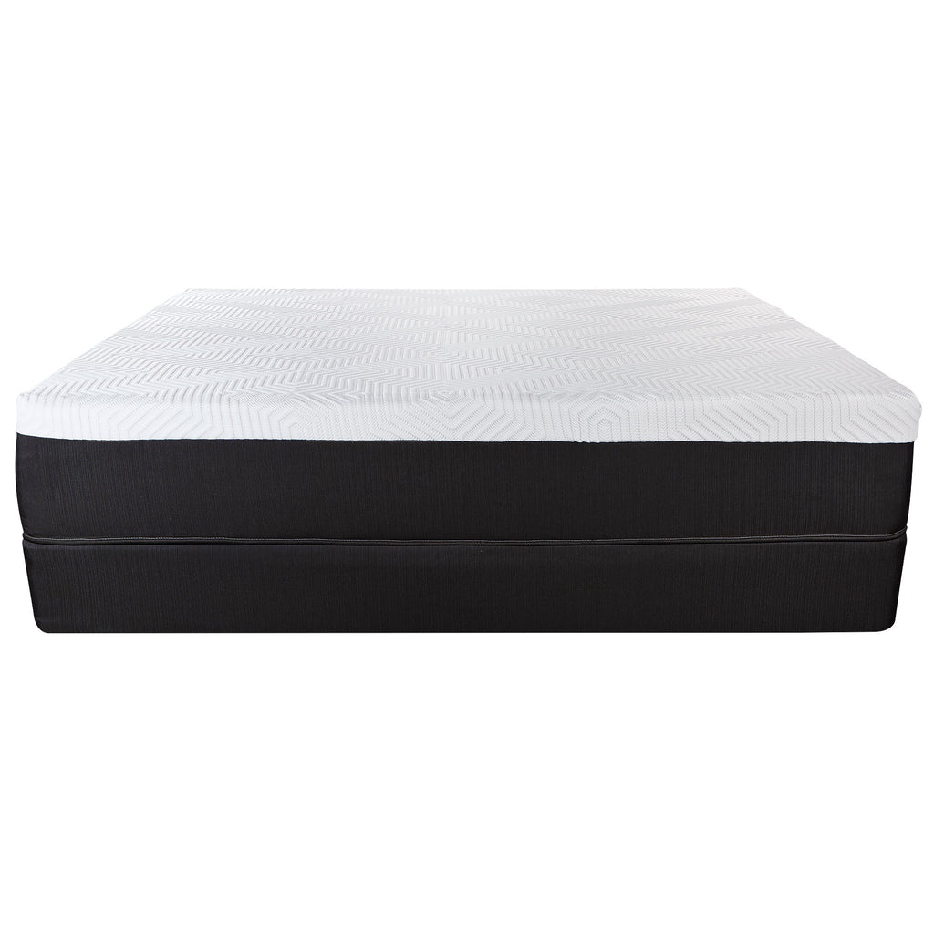Close-up of quilted fabric top on 13" Hybrid Pocket Coil Gel Memory Foam Mattress