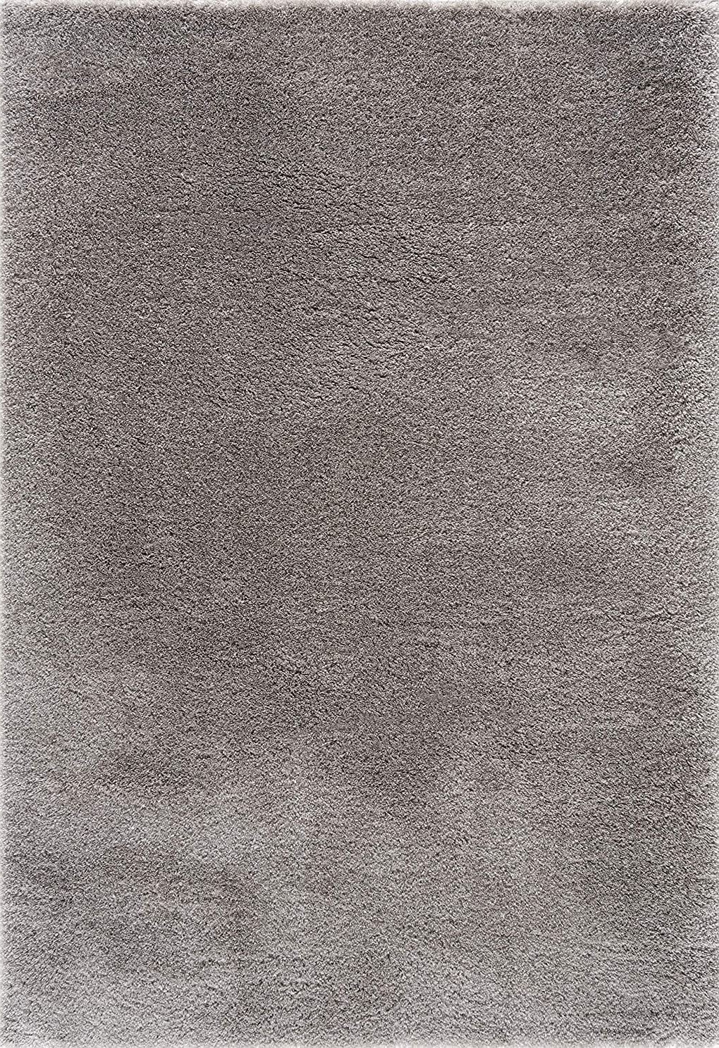 7' X 9' Ivory Modern Solid Shag Area Rug