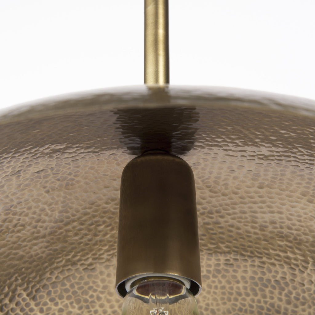 Front view of Industrial Hammered Gold Pendant Light by Homeroots