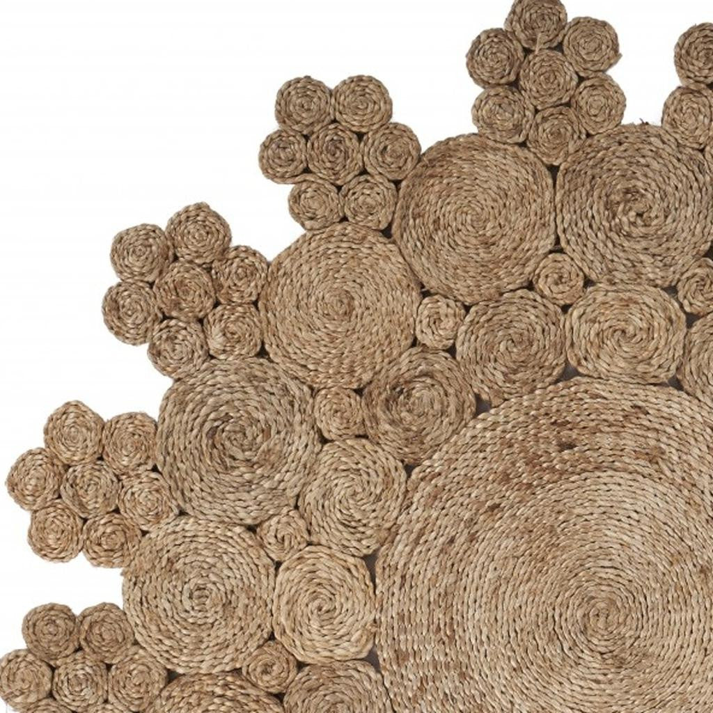 8' Natural Jute Hand Braided Round Rug