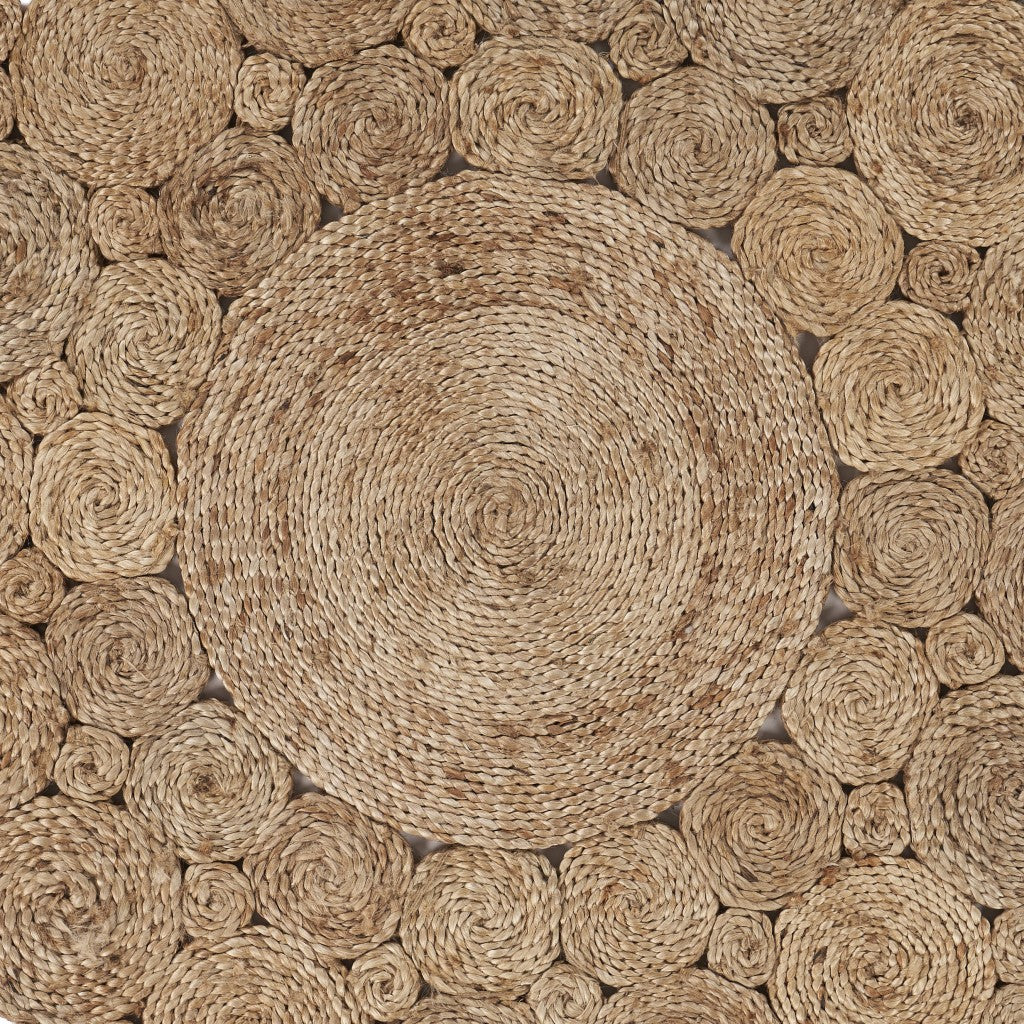 8' Natural Jute Hand Braided Round Rug