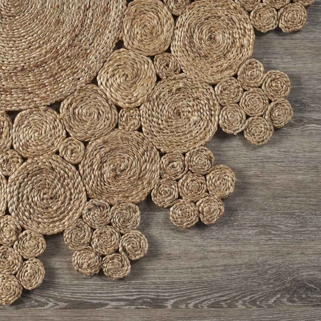 8' Natural Jute Hand Braided Round Rug