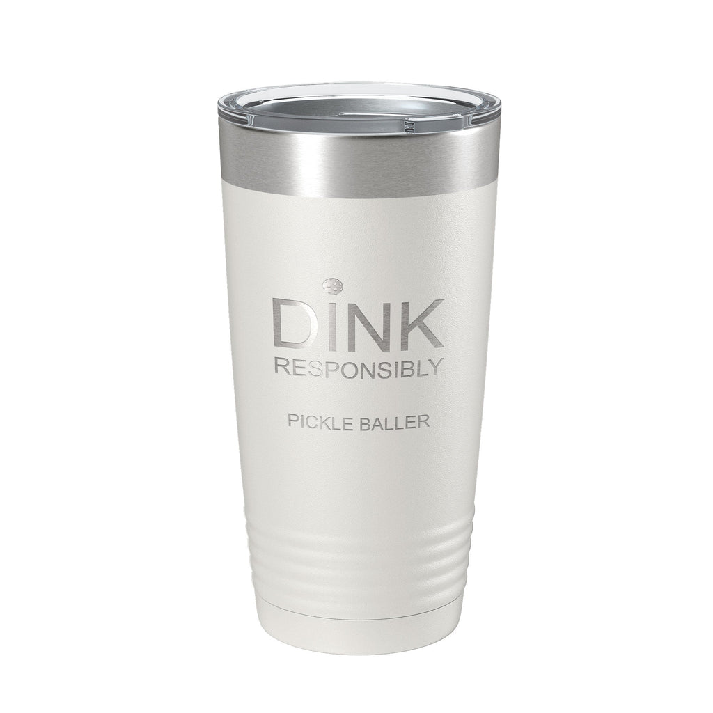 Dink Responsibly Tumbler on a kitchen counter with coffee beans