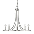 Silver Candle Style Five Light Metal Dimmable Chandelier